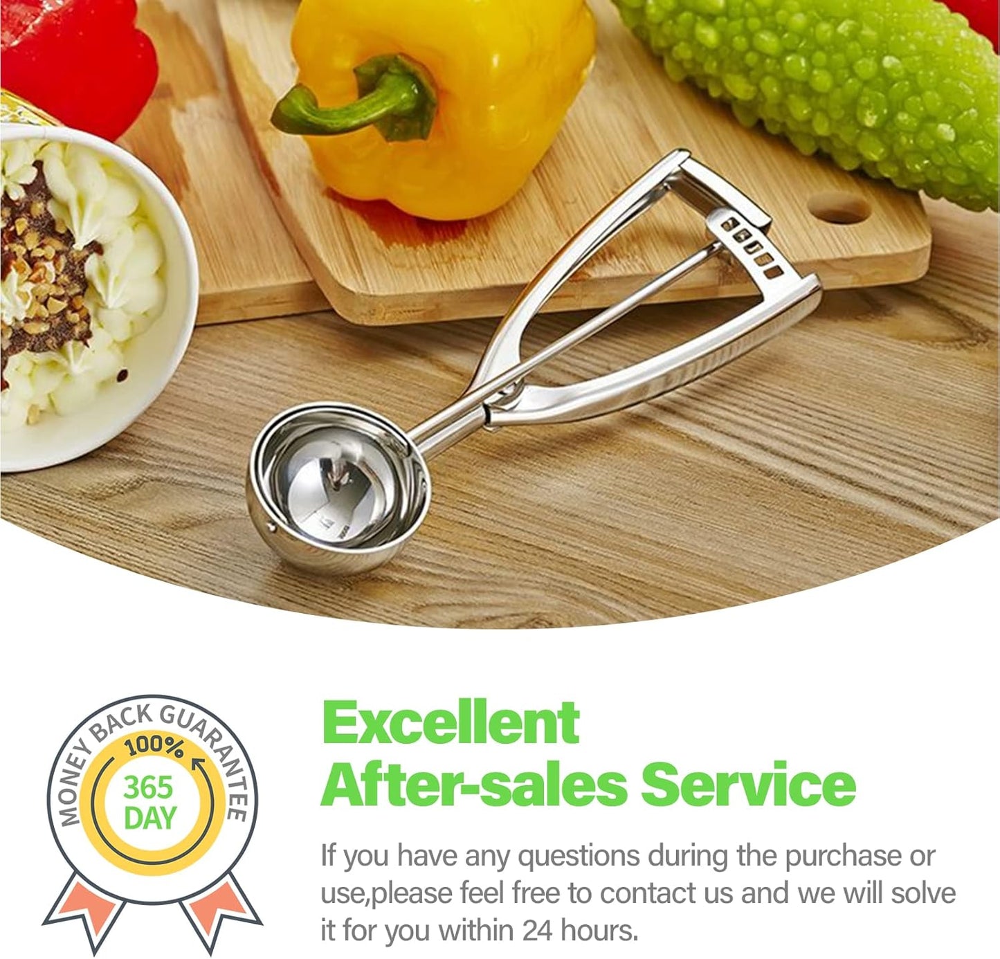 Premium Scooper 2.8 Tbsp – Stainless Steel Baking & Ice Cream Scoop 42ml
