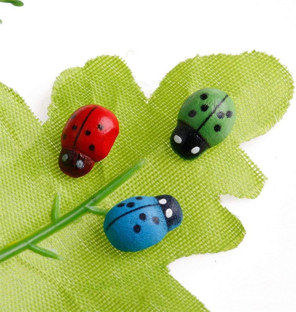 100 PCS Mini Wooden Ladybug & Bee Decorations – DIY Craft Embellishments 🐞