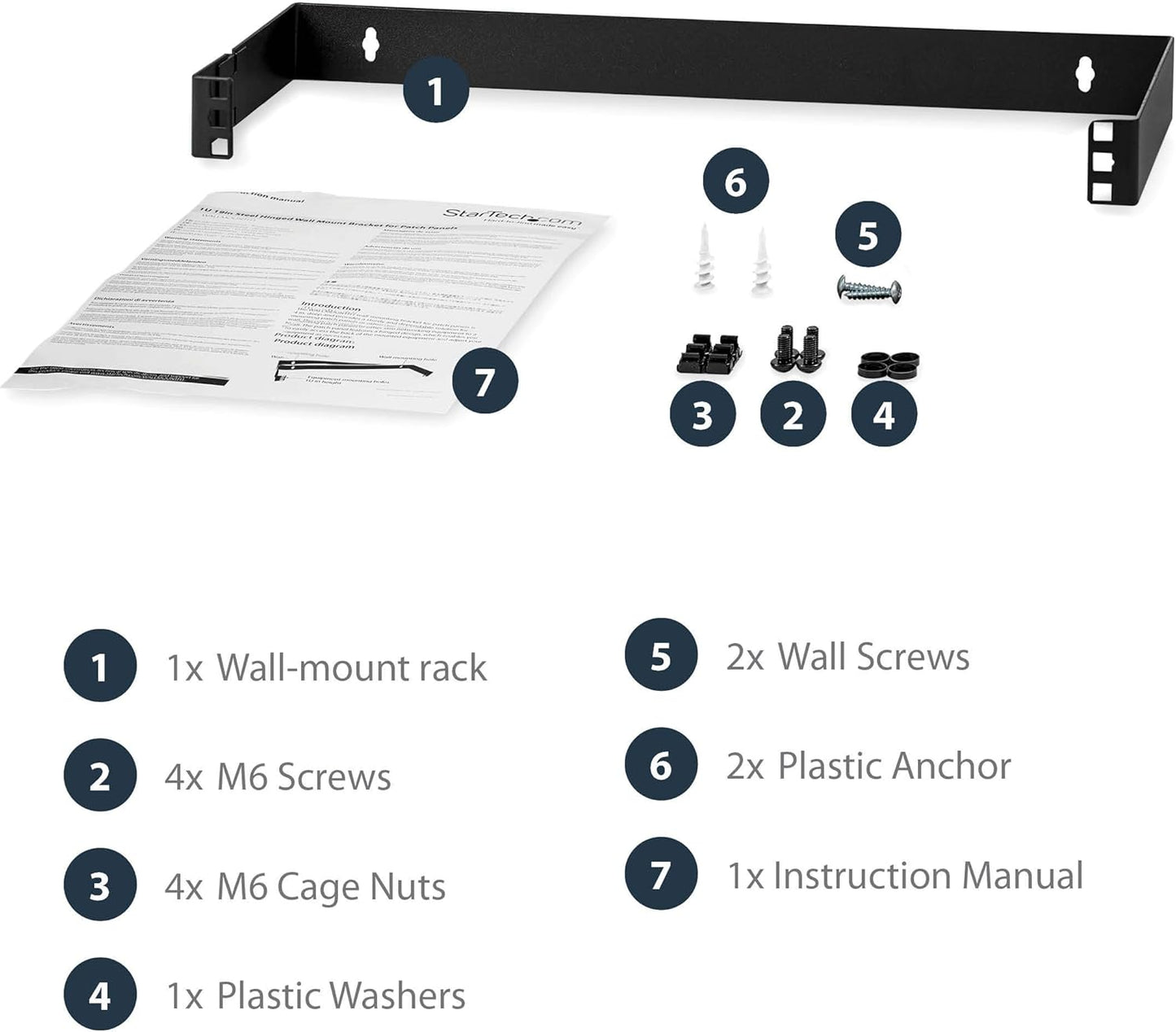 1U Hinged Wall Mount Patch Panel Bracket – 4” Deep Swing Rack | 19” Network Equipment Holder | 17lbs Capacity