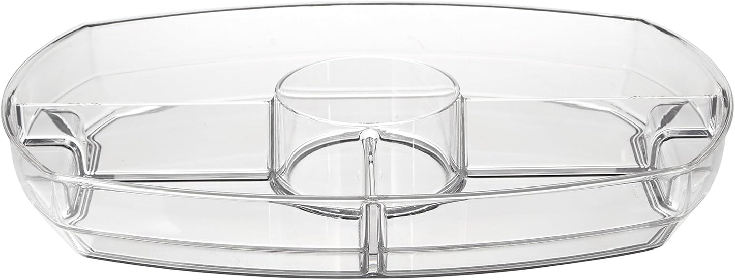 Flip-Lid Appetizers on Ice Tray – 15” Clear Serving Chiller for Parties, Buffet, and Events