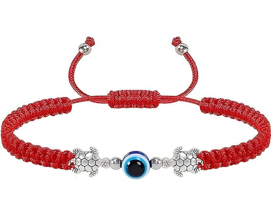 Red String Evil Eye Bracelet with Turtle Charm – Women’s Protection Jewelry