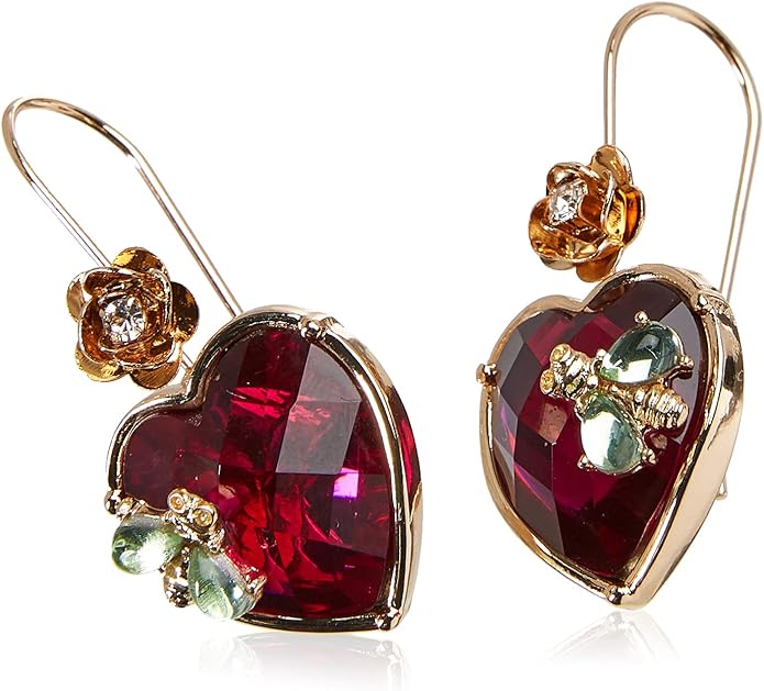 Elegant Women’s Stone Heart Dangle Earrings – Romantic Drop Jewelry for Every Occasion