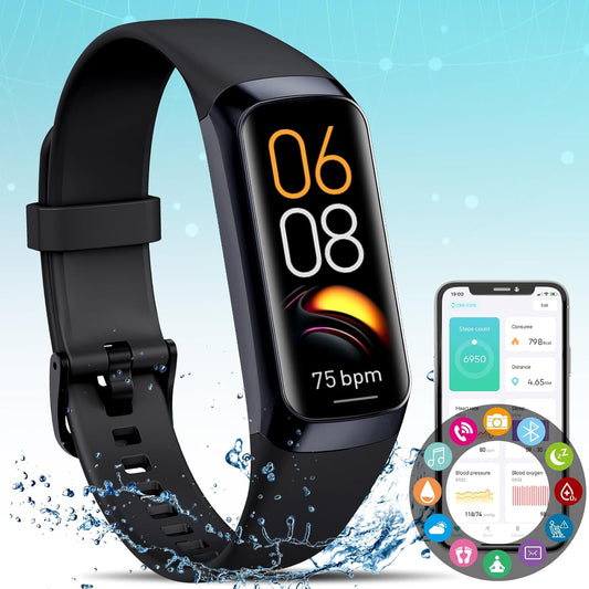 Vital Smart Watch and Fitness Tracker for Men/Women | Sleek Activity Tracker Health Watch for Women | Smart Notifications, Waterproof, Step Counter, Heart Rate Monitor, Blood Pressure Watch