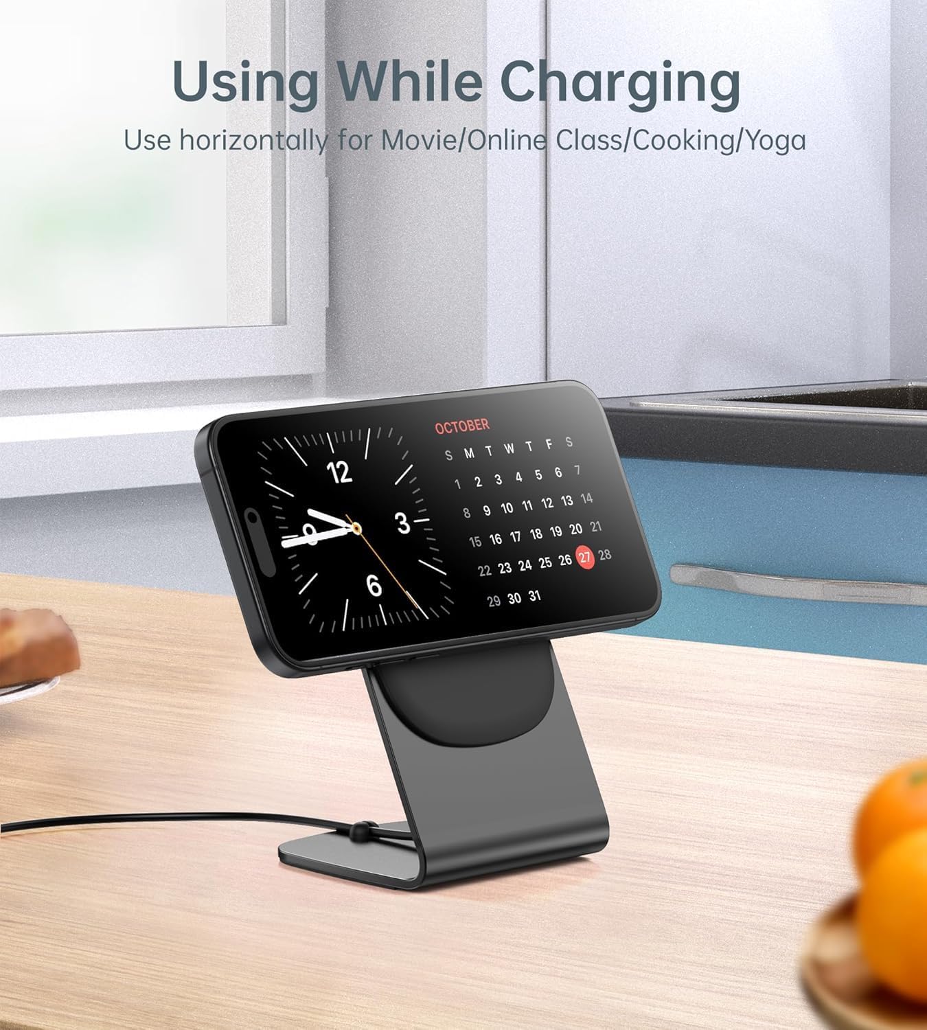 2 in 1 Magnetic Wireless Fast Charger with 20W USB-C Adapter & Aluminum Stand