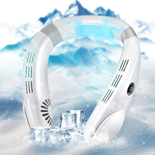 Neck Fan with Cooling Plate Neck Air Conditioner 4400mAh Rechargeable Battery Operated