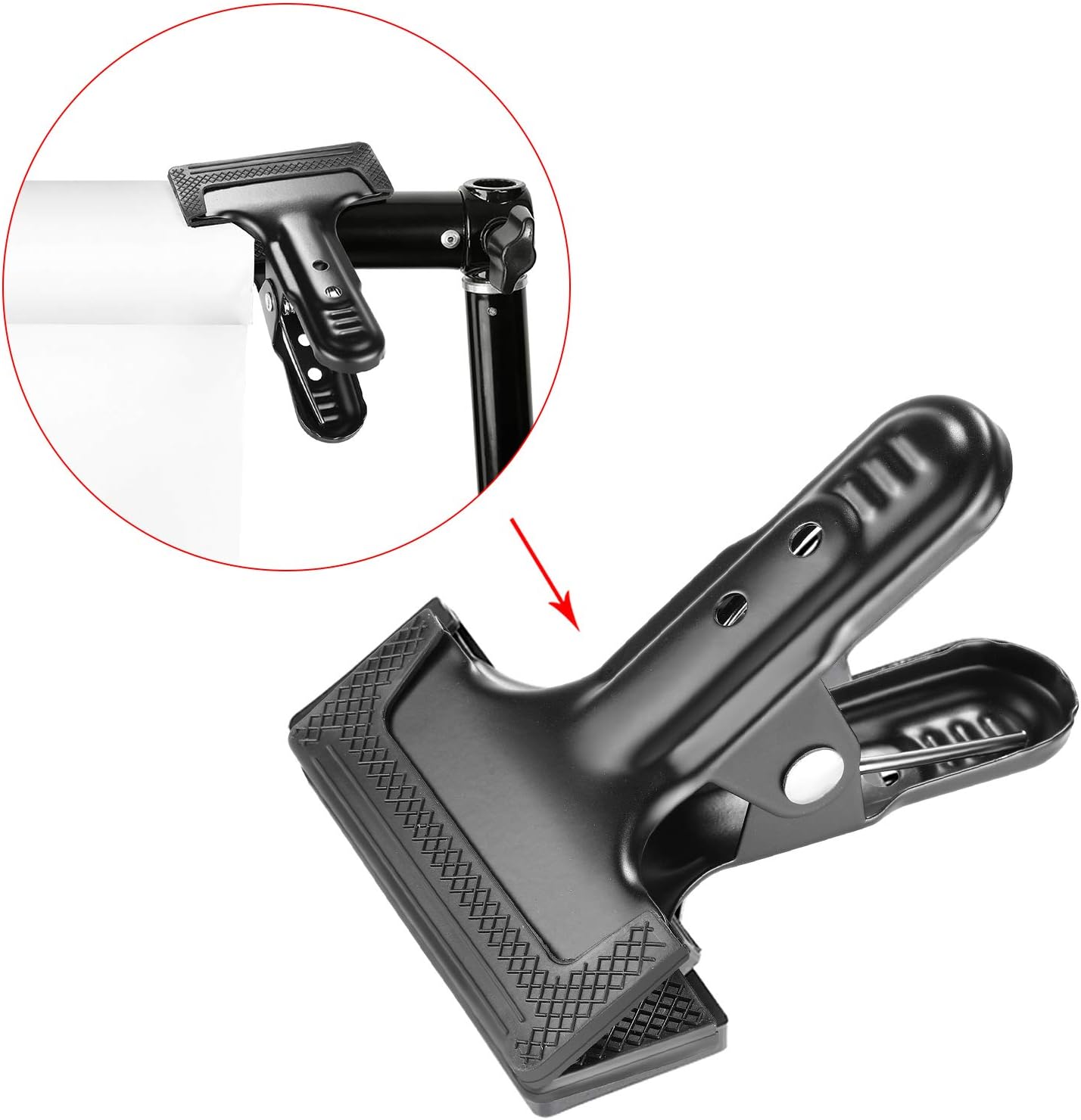 10-Pack Heavy Duty Muslin Spring Clamps – 4.25” Clips for Photo Studio Backdrops, Backgrounds & Woodworking