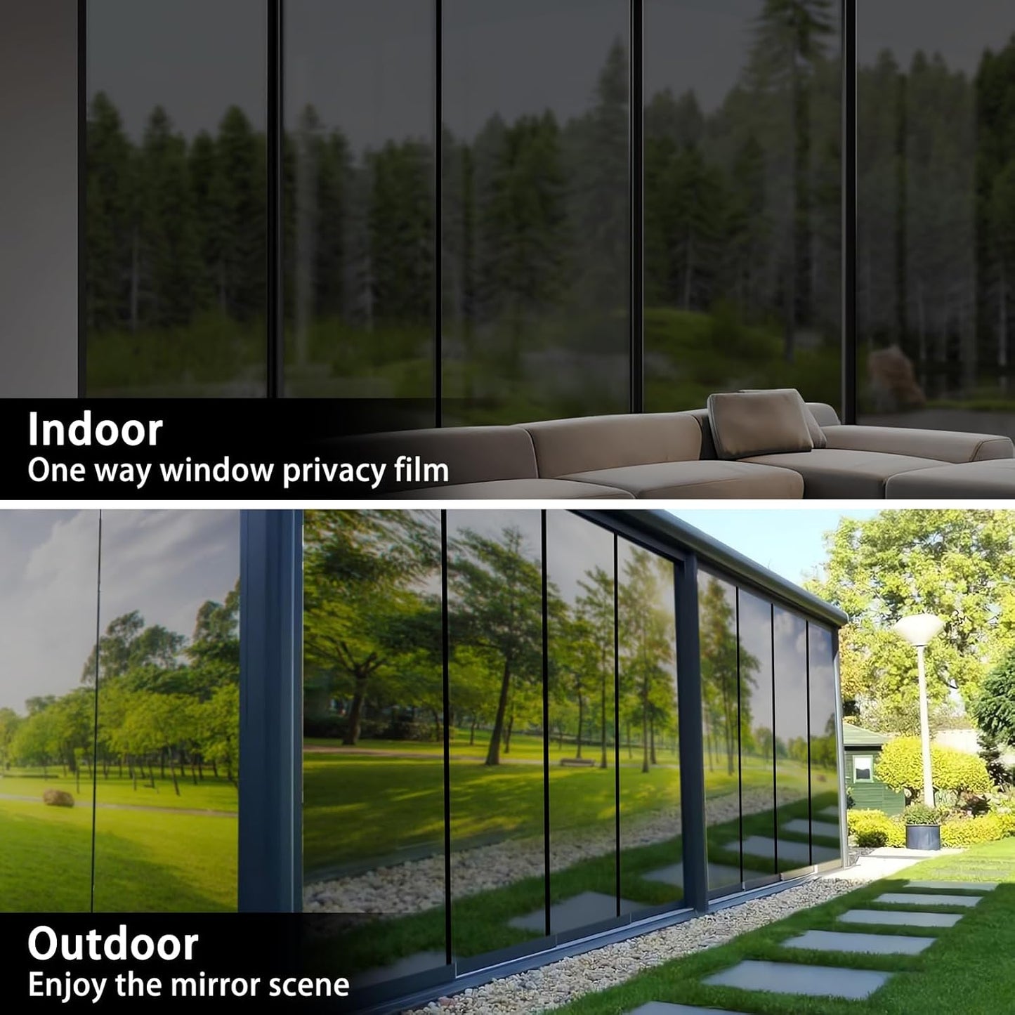 Window Privacy Film See Out Not in Sun Blocking Anti UV Window Heat 23.6 inch X 9.84 feet