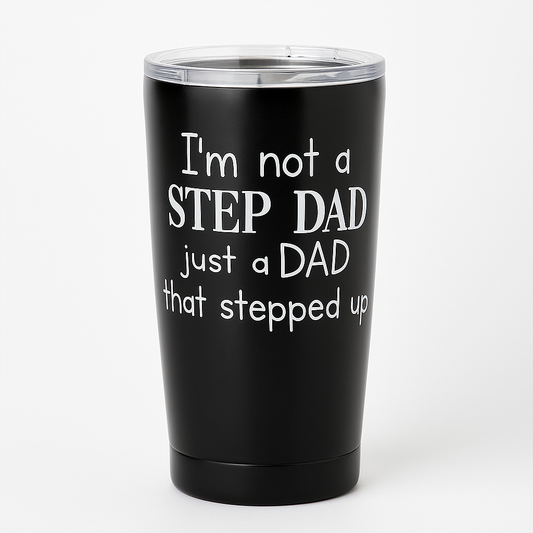 18oz Insulated Tumbler with Lid – Gift for Dad or Stepdad, Hot & Cold Drink Cup