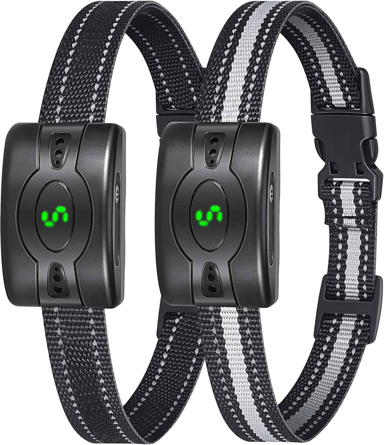 2 Pack Rechargeable Dog Bark Collar, Anti Barking Collar with 5 Sensitivity, No Shock Bark Collar with Vibration&5 Variable Beep, IP67 Waterproof Smart Bark Training Collar for Large Medium Small Dogs