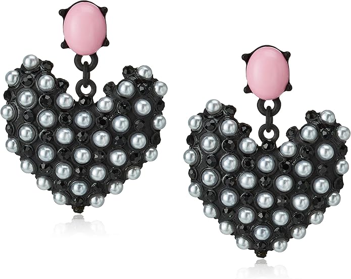 Heart Drop Pearl Earrings for Women – Elegant Dangle Earrings Jewelry Gift