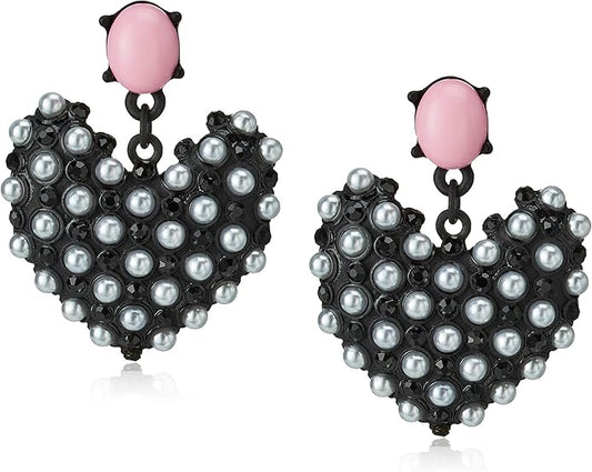 Heart Drop Pearl Earrings for Women – Elegant Dangle Earrings Jewelry Gift