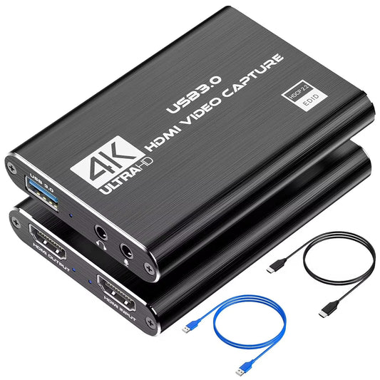 4K HDMI Capture Card USB 3.0 – 1080P 60FPS Video Recorder for Streaming, Gaming, Camera, Switch, PS5, PC