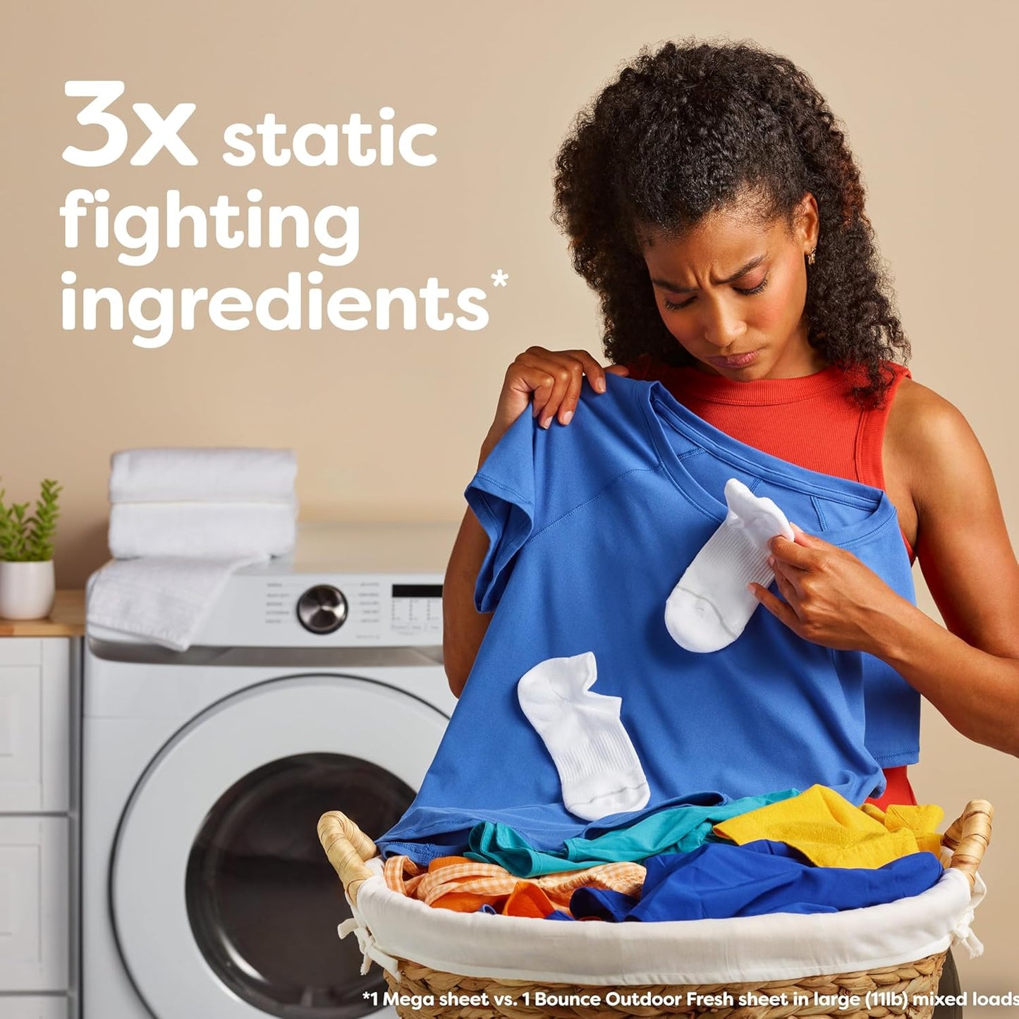 Bounce Mega Dryer Sheets, Fresh Breeze, 130 Count, Mega Fabric Softener Sheets with Static Control, Wrinkle Reduction, Extra Softness, Lasting Scent, Repels Lint