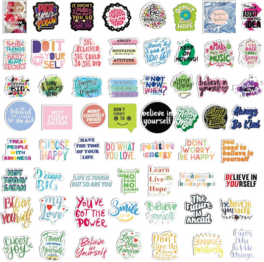200pcs Inspirational Word Stickers Pack – Motivational Quote Decals for All Ages