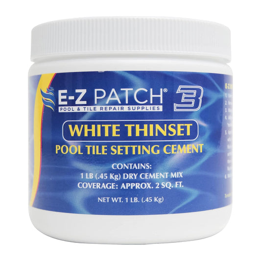 E-Z Patch 3 Pool Tile Thinset Cement for Repairs - Color Adjustable Pool Tile Adhesive (1 lb)