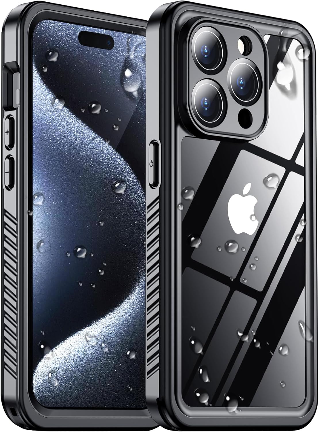iPhone 15 Pro Case Waterproof, [Built-in Screen Protector & Glass Camera Protector][Full Body Shockproof]