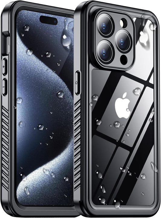 iPhone 15 Pro Case Waterproof, [Built-in Screen Protector & Glass Camera Protector][Full Body Shockproof]