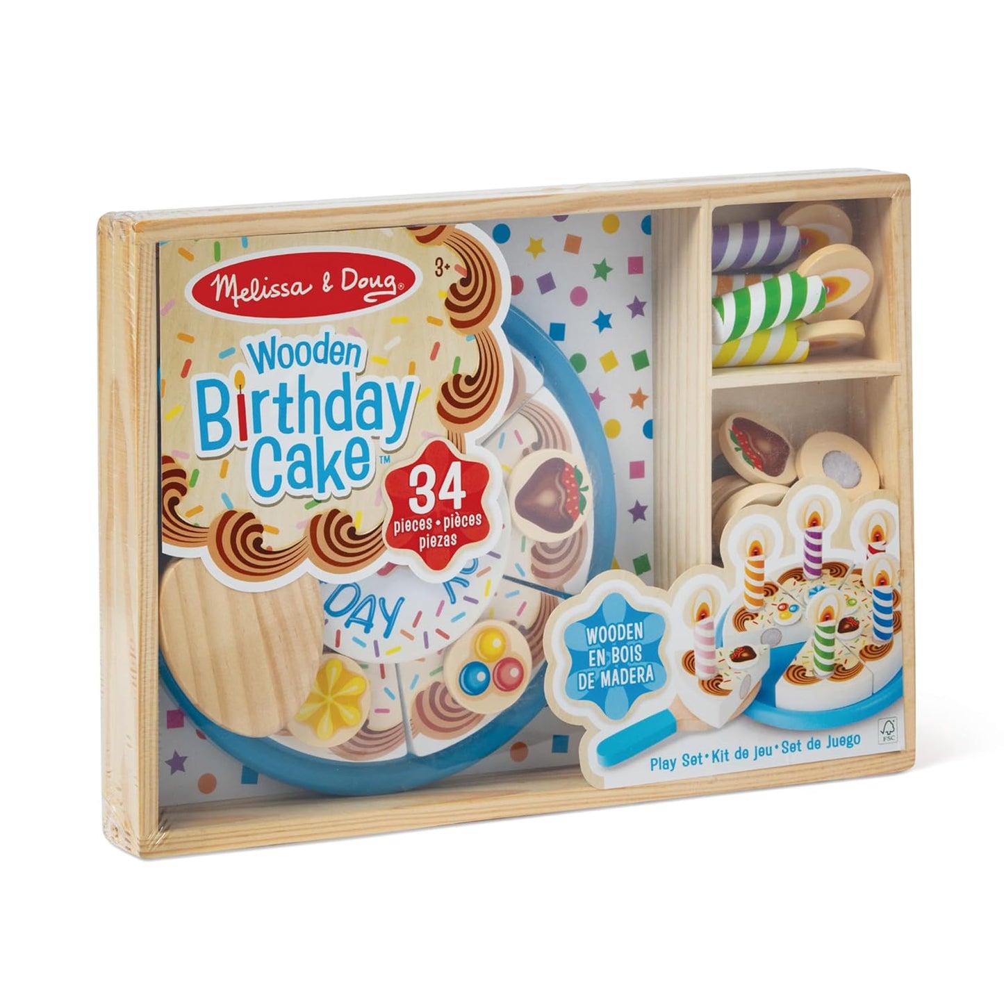 Wooden Birthday Cake Toy 34pieces