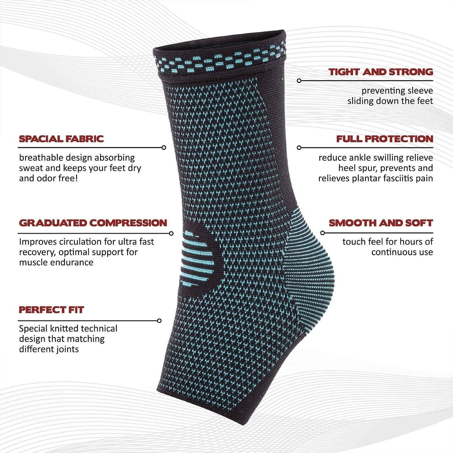 Foot & Ankle Brace Socks for Sprained Ankle Compression Sleeve