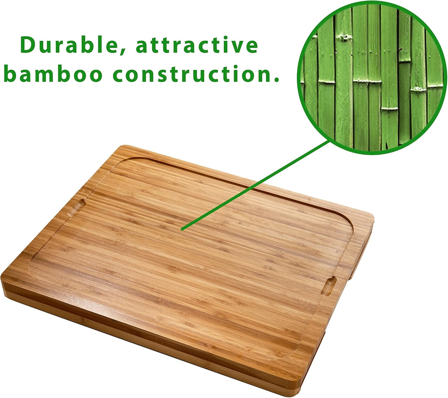Bamboo Wood Cutting Board with 7 Color-Coded BPA-Free Mats – Premium Serving Tray for Bread, Cheese, Fruits, Vegetables & Meats