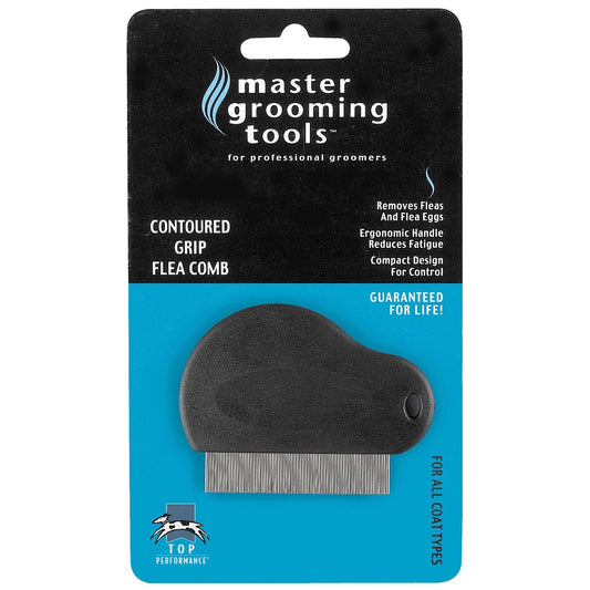 Master Grooming Tools Contoured Grip Flea Combs,Ergonomic Combs for Removing Fleas TP19133-2