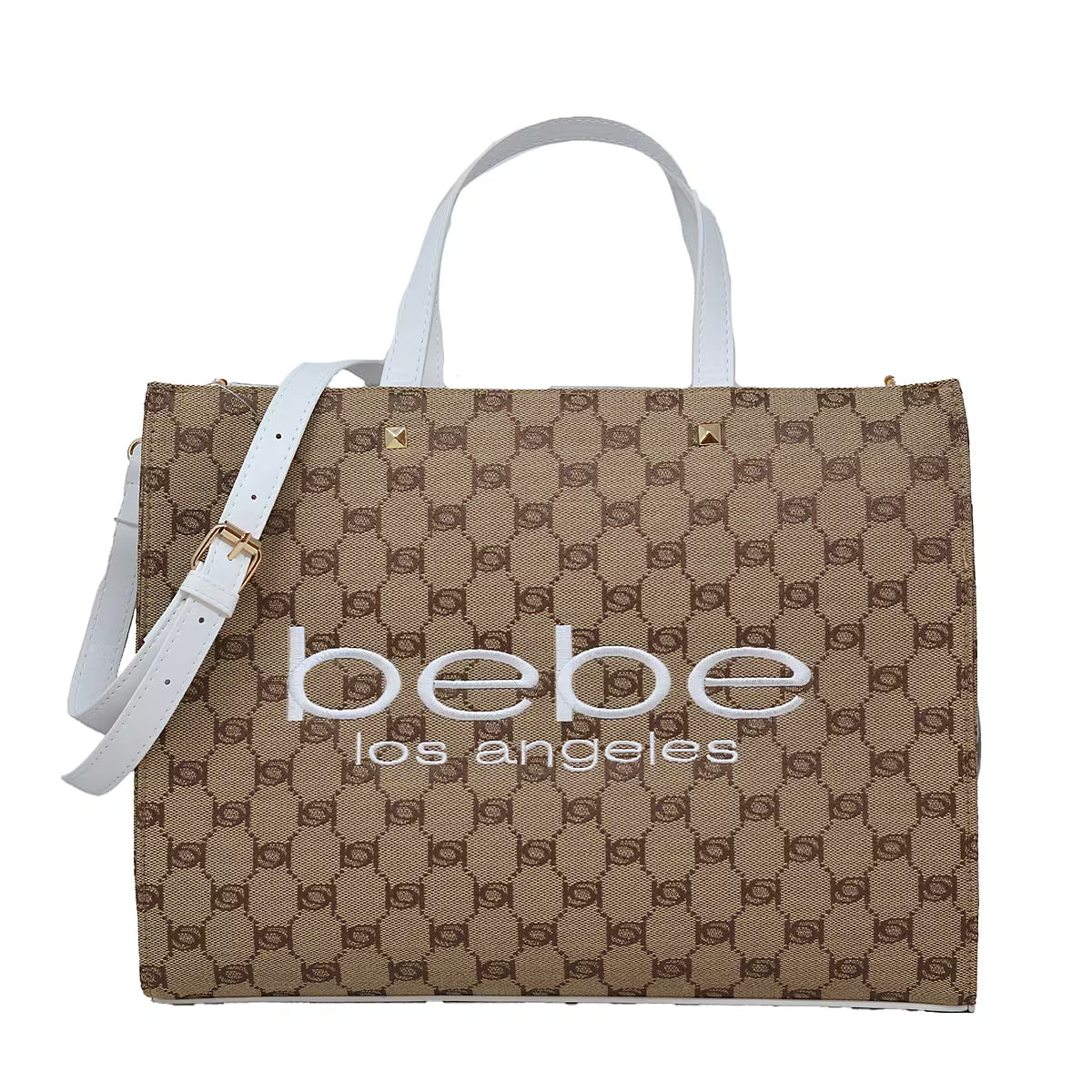 BEBE Tatulla jacquard tote - White