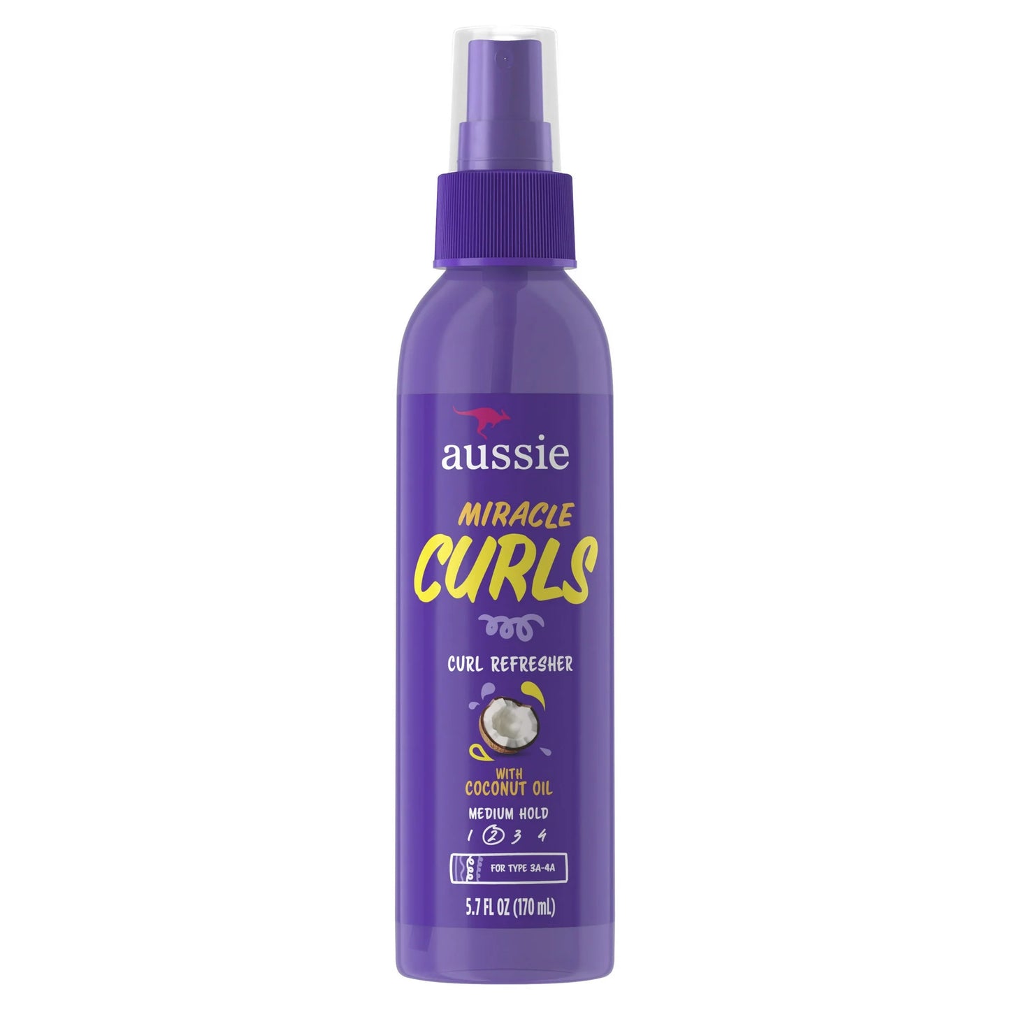 Aussie Miracle Curls Curl Refresher Spray Gel, Max Hold, for All Hair Types 5.7 fl oz