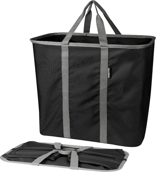 Collapsible Laundry Caddy, Black/Charcoal 2PK - 64L (17 Gal) Large Foldable Laundry Basket