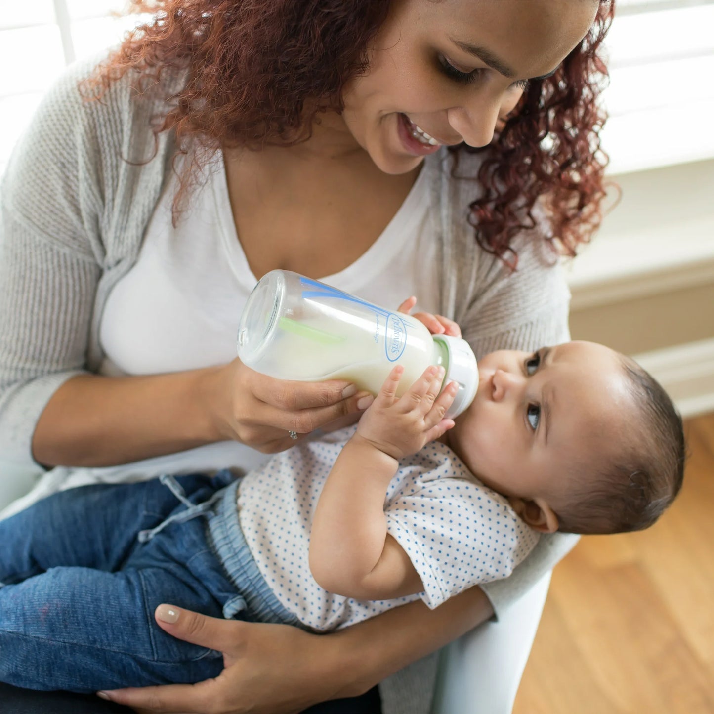Dr. Brown's Anti-Colic Options+ Wide-Neck Glass Baby Bottle, 9 oz/270 ml, Slow Flow Nipple, BPA Free, 0m+ 2 Pack