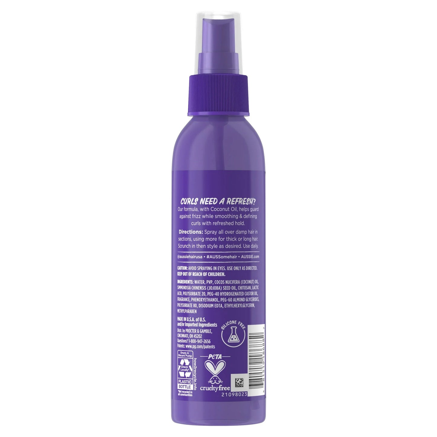 Aussie Miracle Curls Curl Refresher Spray Gel, Max Hold, for All Hair Types 5.7 fl oz