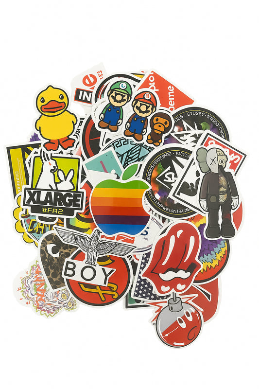 100pcs Mixed Skate Stickers Pack HydroFlask Laptop Cool Suitcase Dope Skateboard Hypebeast Set