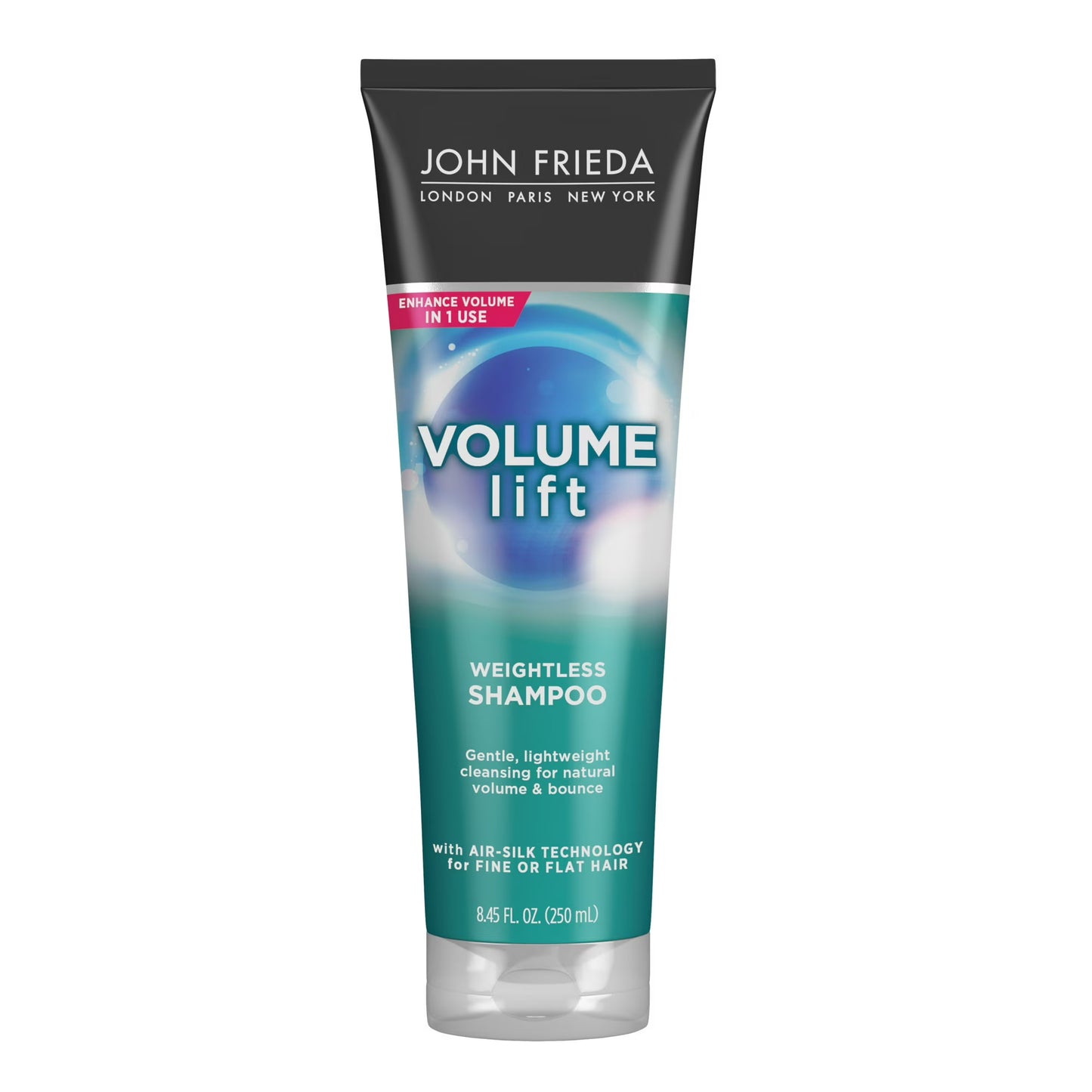 John Frieda Volume Lift Weightless Shampoo, Volumizing Shampoo with Air-Silk Technology for Fine or Flat Hair, Adds Natural Fullness, Safe for Color-Treated Hair, 8.45 Oz