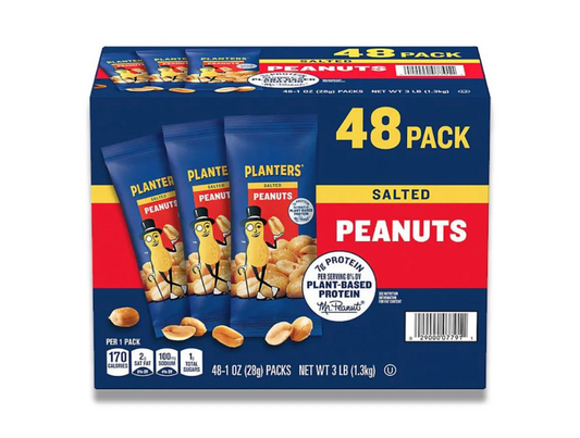Planters Salted Peanuts - 1 oz Packs, 48 Count Box