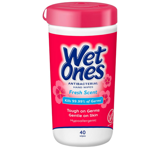 Wet Ones Antibacterial Hand Wipes, Fresh Scent Wipes | Antibacterial Wipes, Hand Sanitizer Wipes, Wet Ones Wipes, 40 ct. Canister