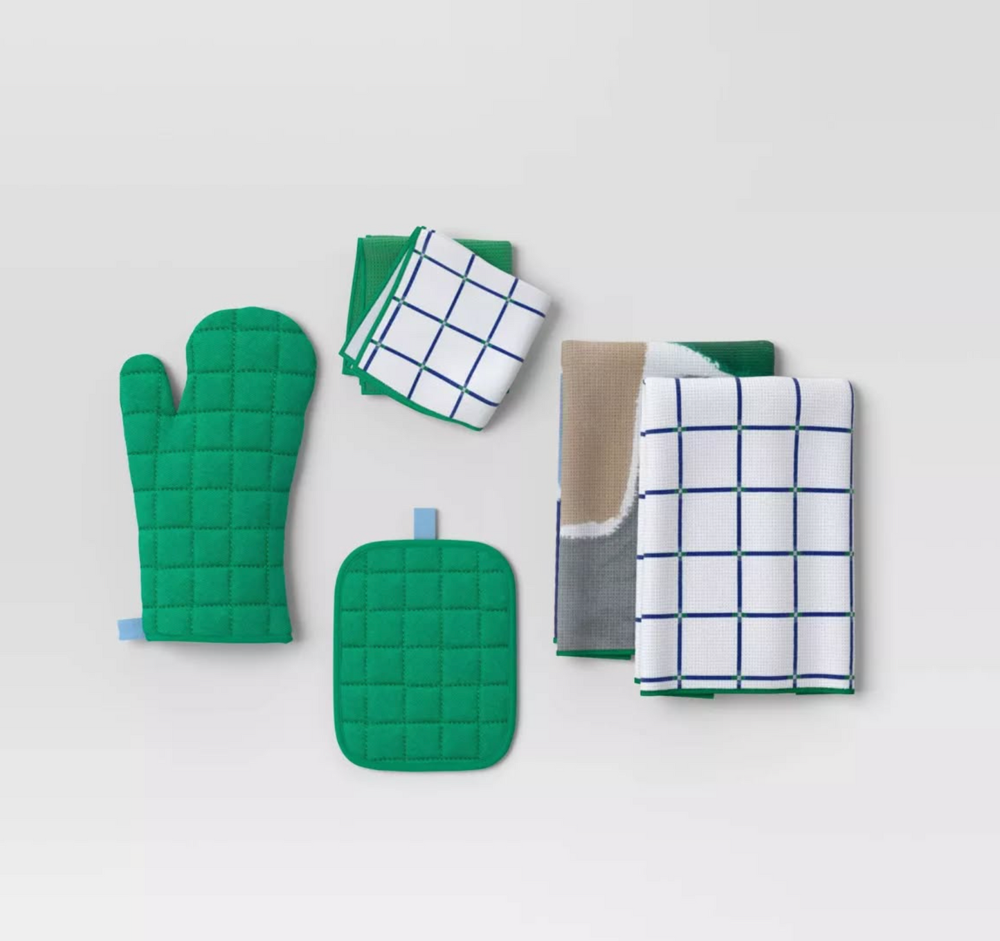 Room Essentials Kitchen Set: 2 Microfiber Towels, 2 Dishcloths, Pot Holders