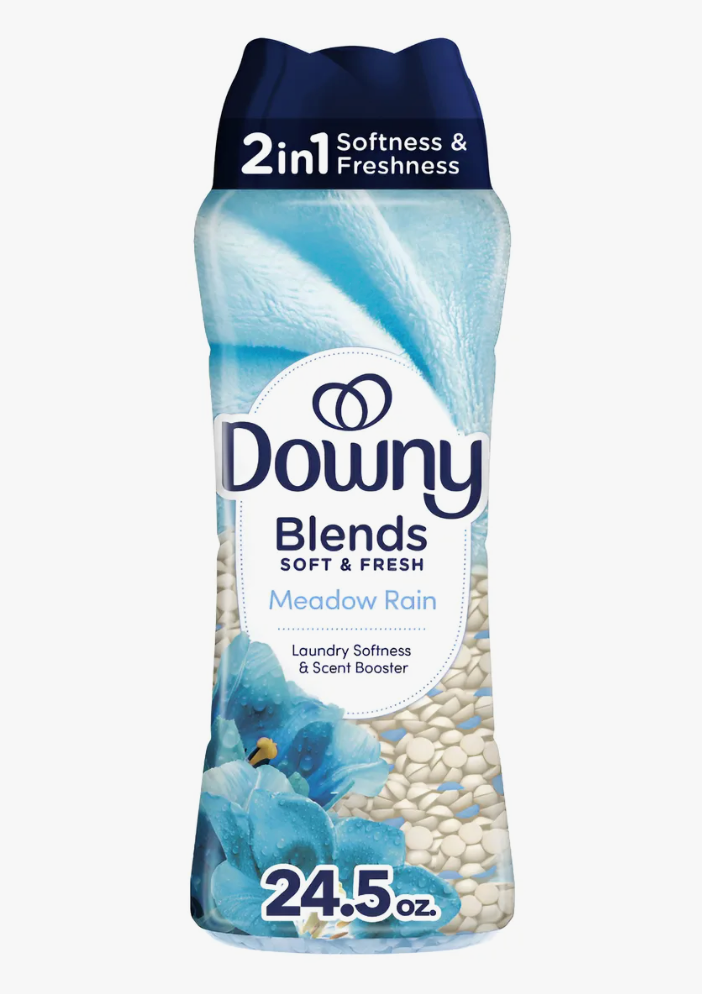 Downy Blends In-Wash Laundry Scent Booster Beads, Meadow Rain Scent, 24.5 OZ, Fabric Sottener Beads and Freshness
