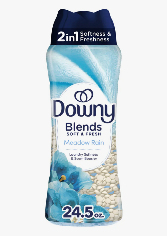 Downy Blends In-Wash Laundry Scent Booster Beads, Meadow Rain Scent, 24.5 OZ, Fabric Sottener Beads and Freshness