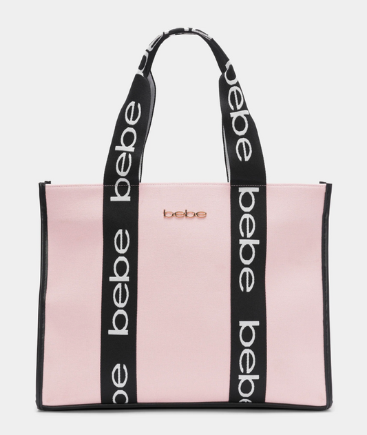 BEBE Hana canva sm satchel - DUSTY ROSE