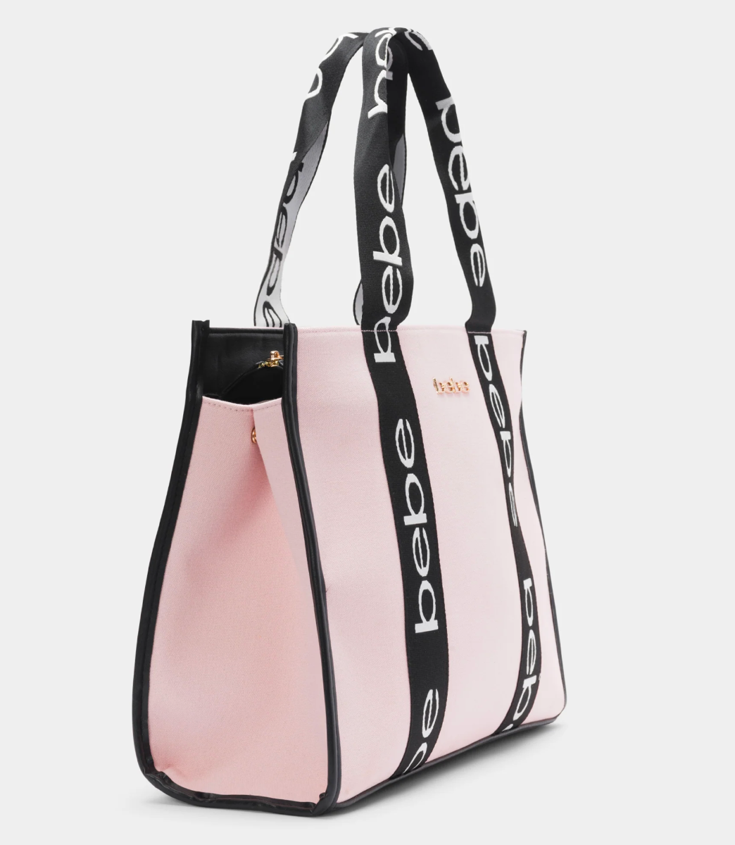 BEBE Hana canva sm satchel - DUSTY ROSE