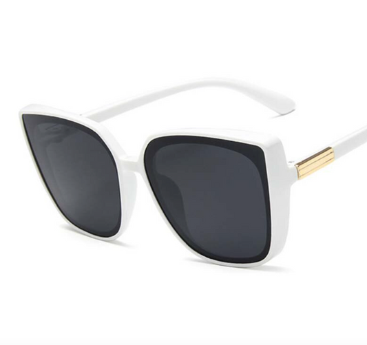 Solid White and Gray Large Face Sunglasses Women Retro Glasses Wild Sunglasses