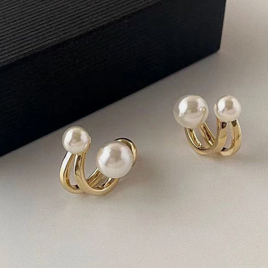 Pearl Gold Stud Earrings – Elegant Wedding Jewelry Gift for Women