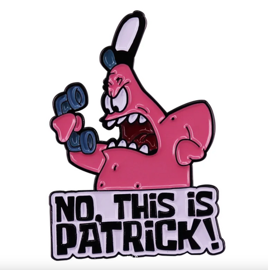 🌟 Patrick Star “No, This is Patrick!” Enamel Pin – Funny SpongeBob Cartoon Lapel Badge