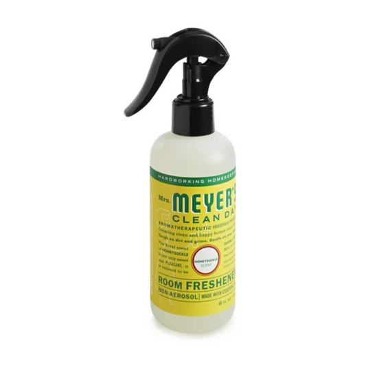 MRS. MEYER'S CLEAN DAY Room and Air Freshener Spray, Non-Aerosol Spray Bottle Infused with Essential Oils, Honeysuckle, 8 fl. oz