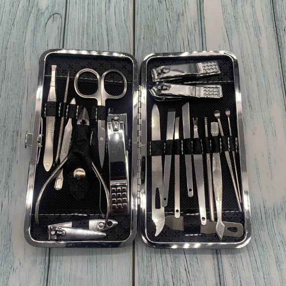 19-in-1 Stainless Steel Manicure Set – Professional Nail Clippers Grooming Kit with Leather Travel Case