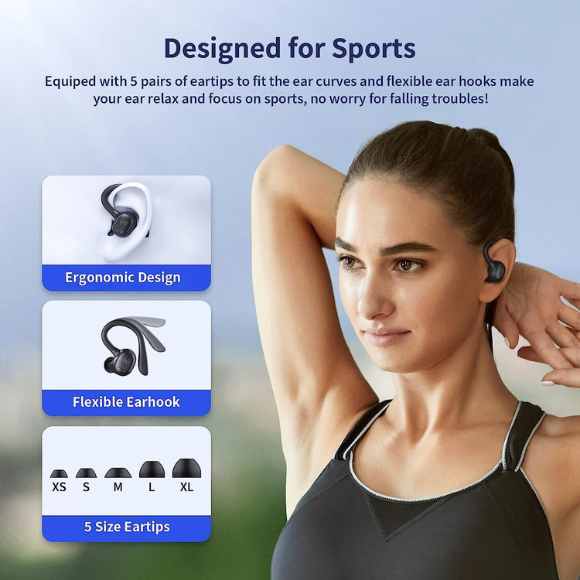 Wireless Earbuds Bluetooth Headphones 50Hrs Playback IPX7 Waterproof Sports Earphones