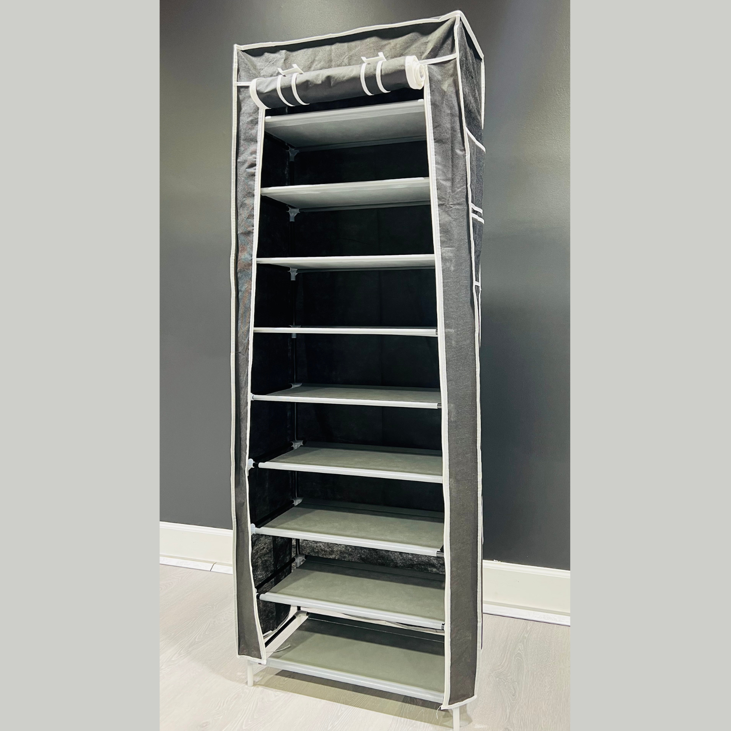New 9 Tier Shoe Rack Shelf Standing Closet Cabinet Storage with Cover Black