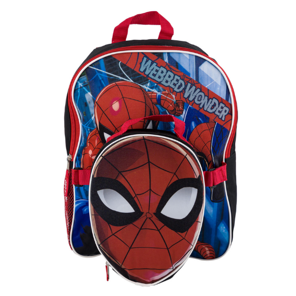 Marvel Spider-Man Backpack And Detachable Lunchbox - 15" - Webbed Wonder - Adjustable Straps