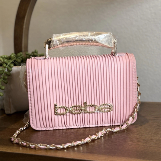 BEBE Raelynn metal handle crossbody - Blush