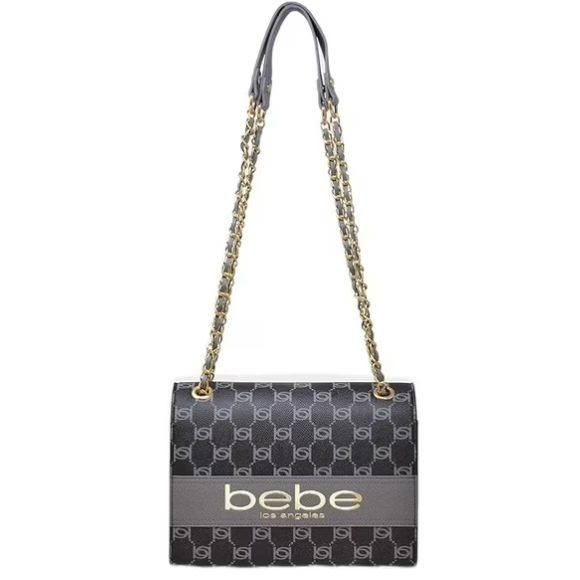 BEBE Serena monogram shoulder bag - Black