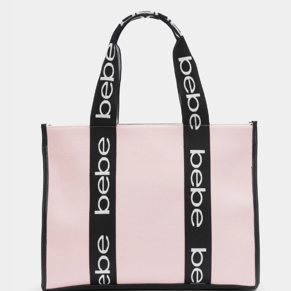 BEBE Hana canvas sm satchel - BLUSH